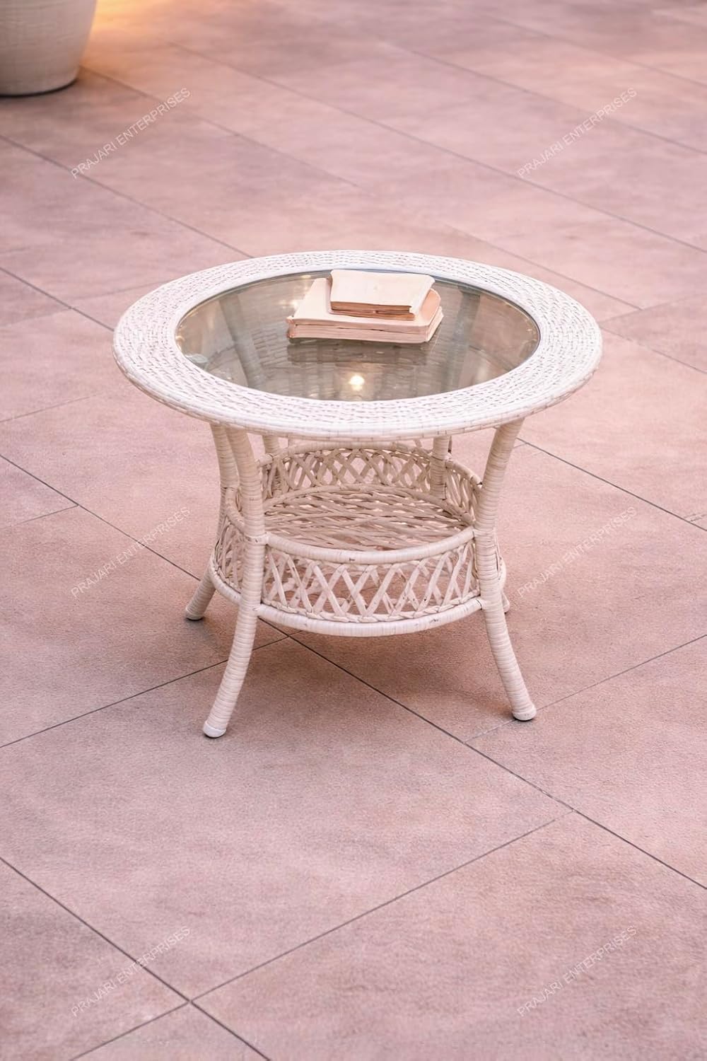 Lotey Outdoor D-12 Chairs Table Set 4+1 Wicker Patio Furniture Sets 4 Chair and 1 Table with Cushions for Garden Balcony Bedroom Powder Coated Frame Uv Protected Wicker (Cream +Yellow) - Image 6